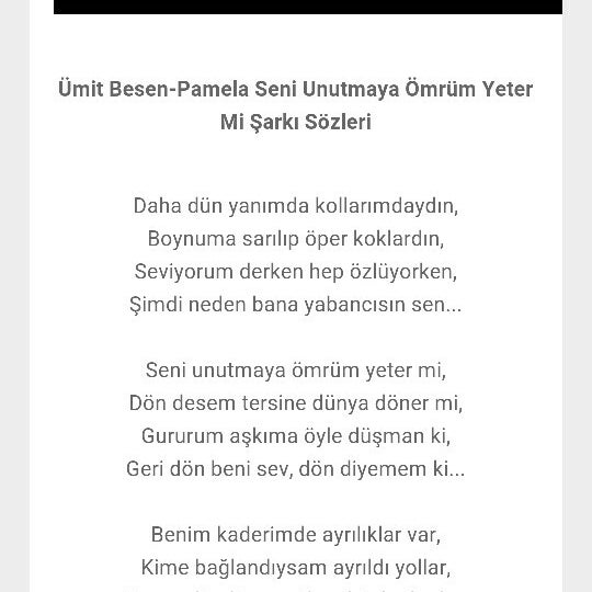Umit Besen Seni Unutmaya Omrum Yeter Mi Sozleri Umit Besen Flickr