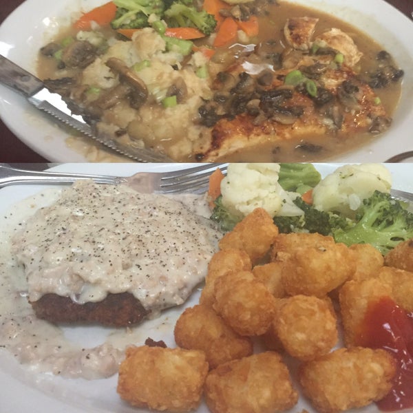 Order some real diner grub here it is delish! Chicken piccata and chicken fried steak, yummy!