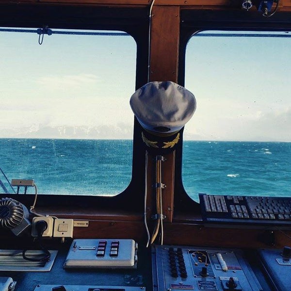 View from the captain's cabin on Andrea