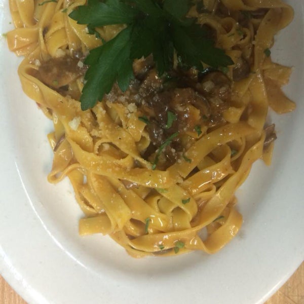 Homemade fettuccine al funghi is delicious, friendly service, great for date night