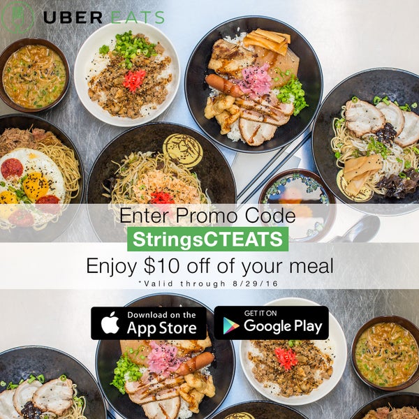 No dinner plans?  Fear not, we deliver. Use Uber Eats promo code to receive $10 off your first delivery! #ubereats #stringsramen #chicagochinatown