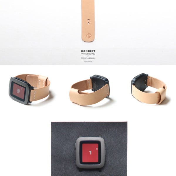 Innovative leather watch band for Pebblers
