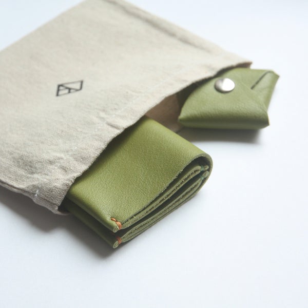 KONCEPT classic bifold wallets and mini coin purses in Apple Green limited edition