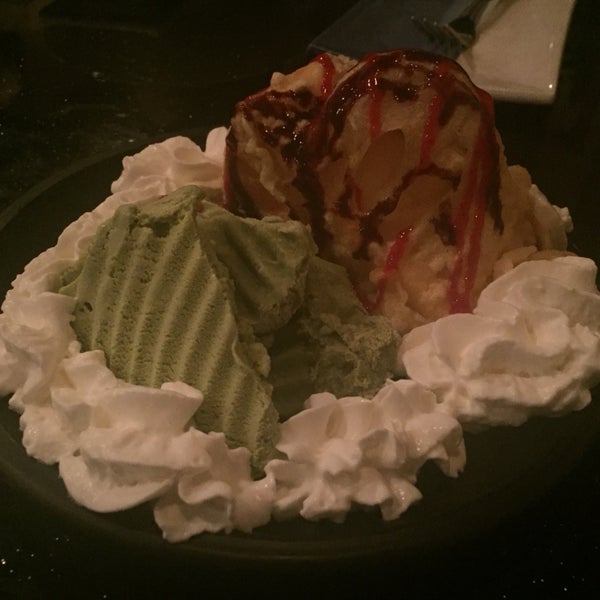 The tempura Cheese cake is absolutely amazing! They put some green tea ice cream on it! <3