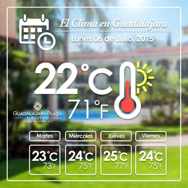 Te invitamos a que pases una semana excelente en #Guadalajara te compartimos el pronostico del #clima