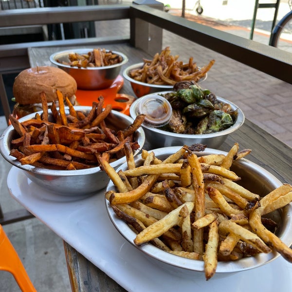 Hand-cut fries and dipping sauces at Boise Fry Company