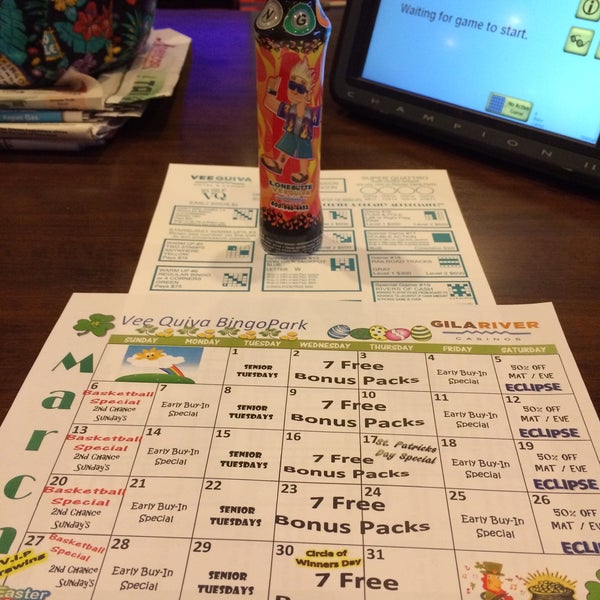 Vee quiva casino bingo schedule