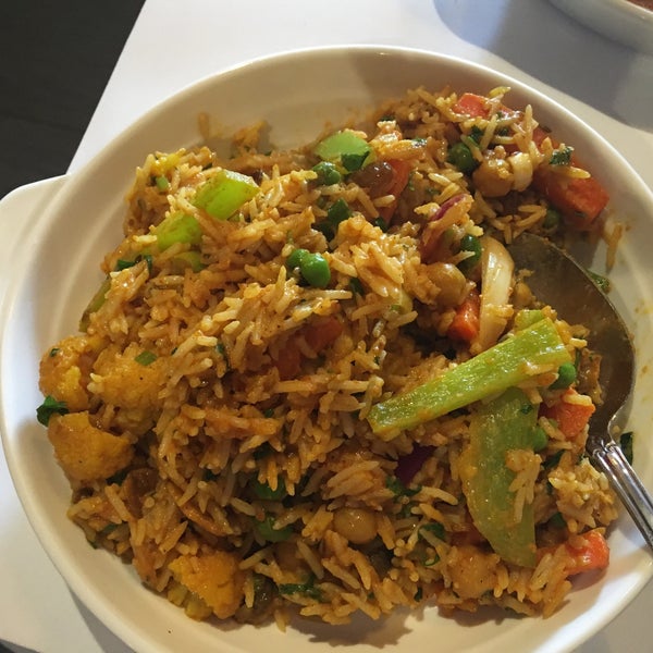 Vegetable biryani was delicious, with perfectly cooked (not soggy!) vegetables.