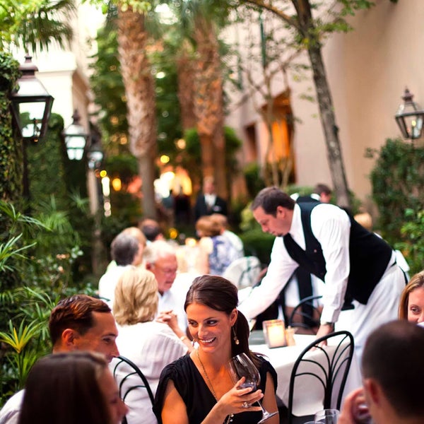 Peninsula Grill offers the most romantic outdoor dining in Charleston. Its courtyard is lovely.