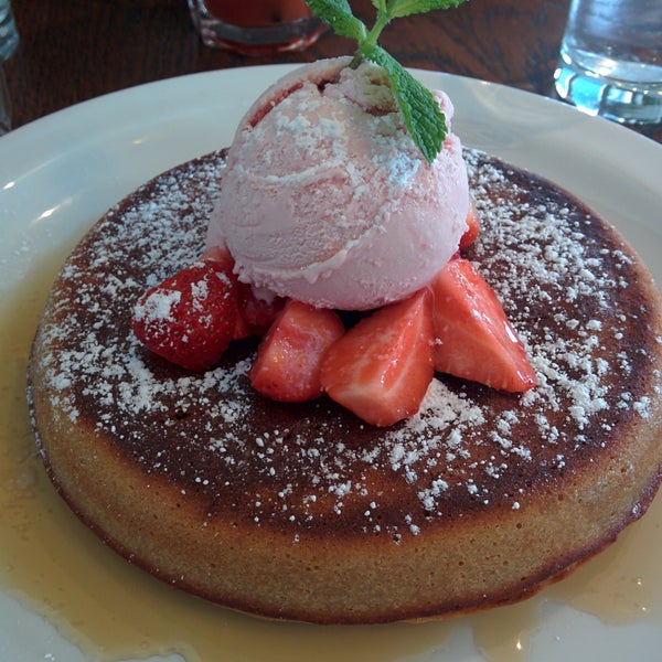 MMMM. The pancake with strawberry ice cream