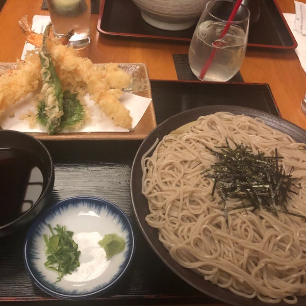 Cold soba with tempura