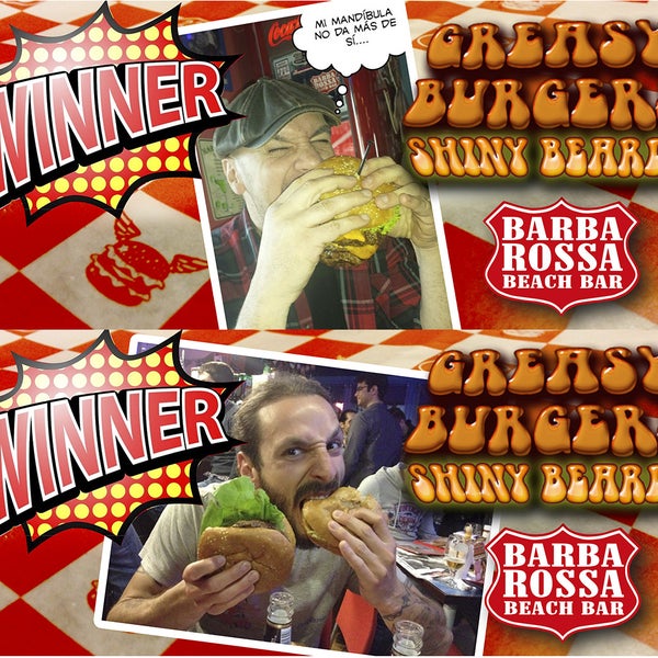 Aquí están los ganadores del concurso "Greasy burgers, shiny beards"! Gracias a todos por participar -- Gràcies a tots per participar -- Thanks everybody for participating!