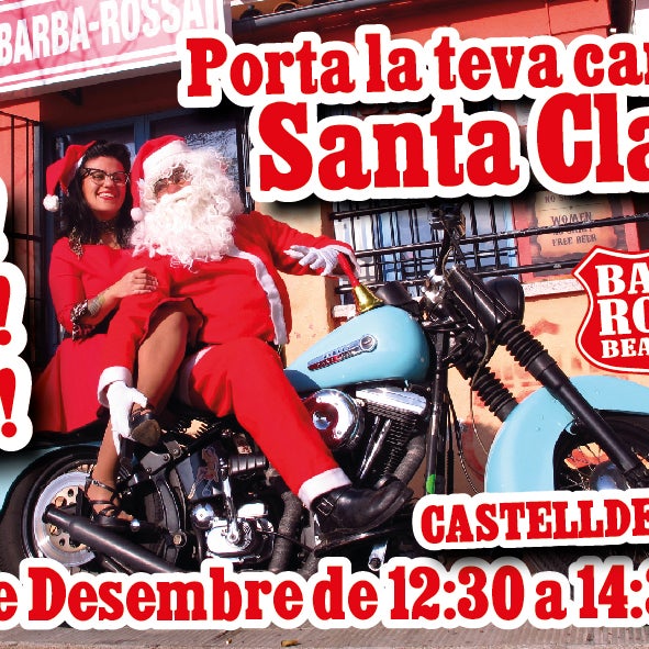 El Santa Claus més rocker visita Barba-Rossa Beach Bar Castelldefels diumenge 20 de desembre. Veniu amb la família a donar-li les vostres cartes!