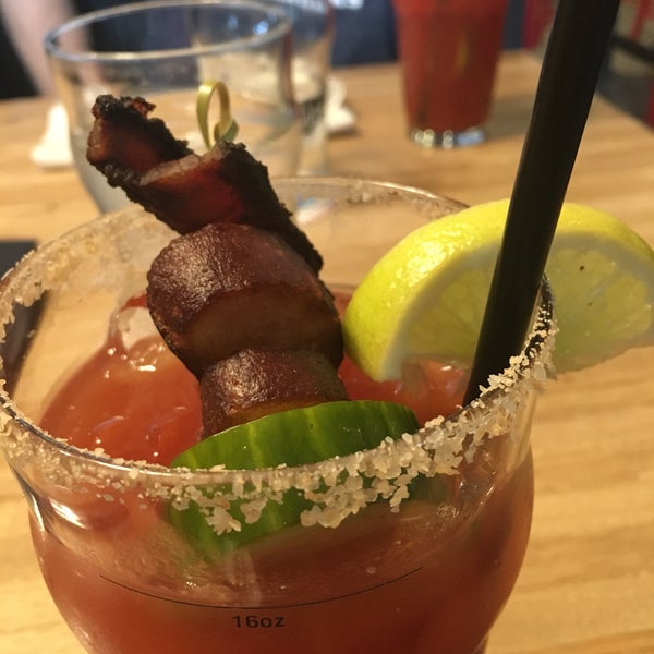 Build your own Bloody Mary!! Order the bacon... delish!!