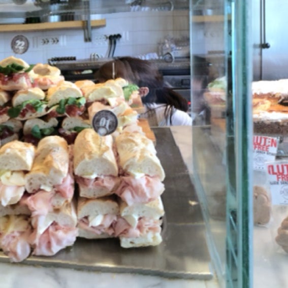 A wide range of  panini choices. Great coffee and if preferred various desserts to go with it.