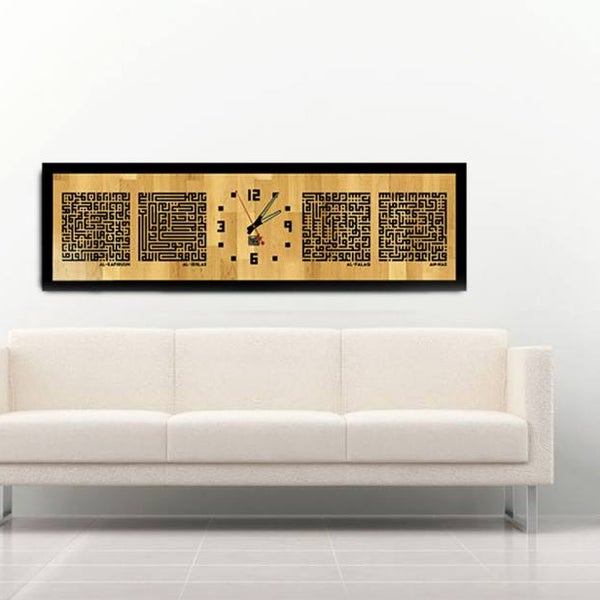 Hiasan Ruang Tamu Kufirare Kufi On Canvas Plus Tawaf Clock A 7 8 Cantik Tak Jam Tawaf Khat Kufi Nie Sesuai Sesangat Letak Kat Ruang Tamu