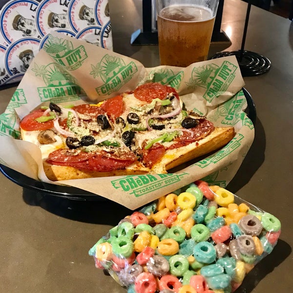 GREAT toasted sandwiches, Dank Sinatra opened faced pizza sandwich (pic) is AWESOME!! Fruit Loop Crispy treat (pic) is yummy ❤️ Good beers on tap, Cali Cream is very great. Patio & ambiance 👍👍