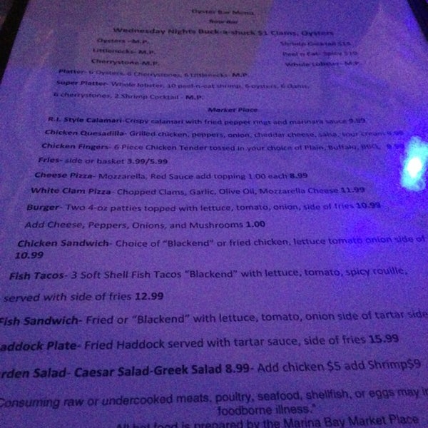 Oyster Bar At Marina Bay (Now Closed) Marina Bay Quincy, MA