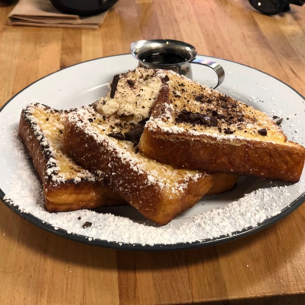 The French toast is decadent. It’s a little on the sweet/heavy side, so prepare yourself.