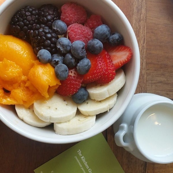 Freshen up your day with Fresh Fruits on an Acai Bowl, Fresh Cereal, or a Yogurt Parfait.
