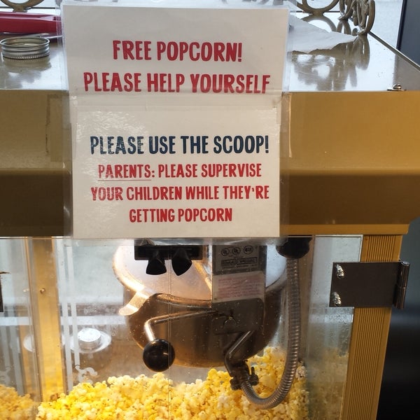 Waiting for your spouse or parent to finish shopping? There's free popcorn by the ATM. #NoJoke