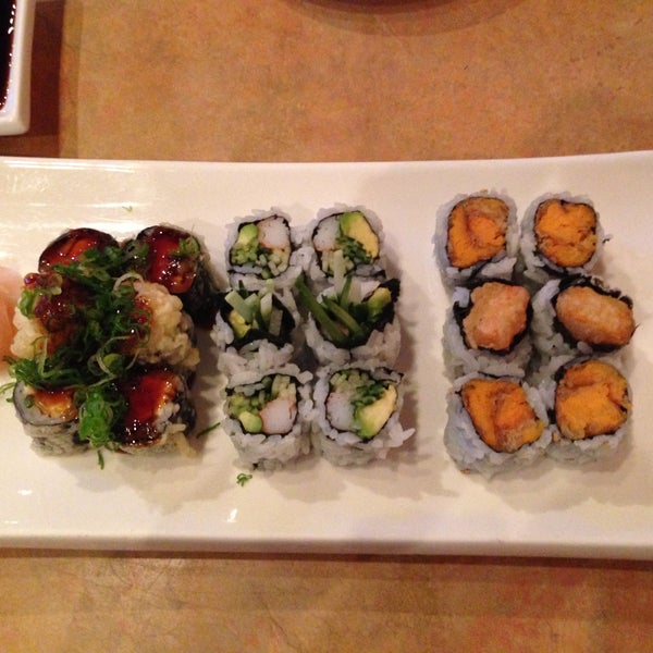 The Mozzarella Cheese with Onion & Scallion Roll (pictured on the left here) is fantastic.  Who knew that putting cheese in a sushi roll could be so delicious? Give it a try.