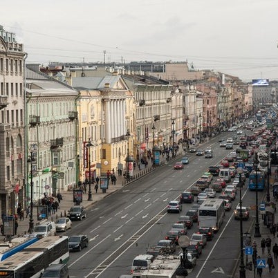 Such a beautiful view to Nevsky prospect from the wndows of hostel..