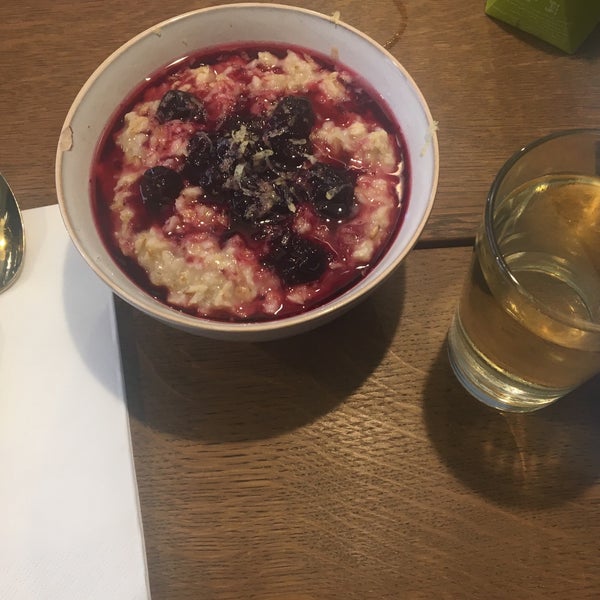 Fresh porridge. Try the blueberry with lemon zest. It’s a winner. And they do two layers of extras.