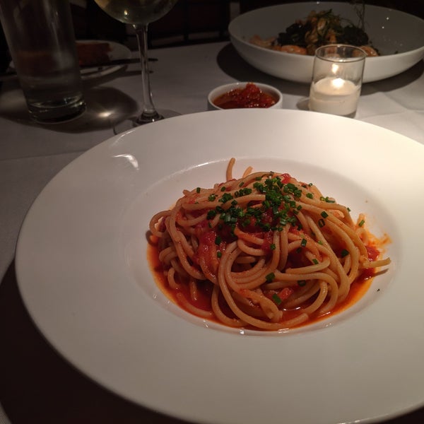 Amazing spaghetti & Tiramisu! Enjoyed some squid ink mafalde. Really loved the Chianti 'il Granato' owner's wine