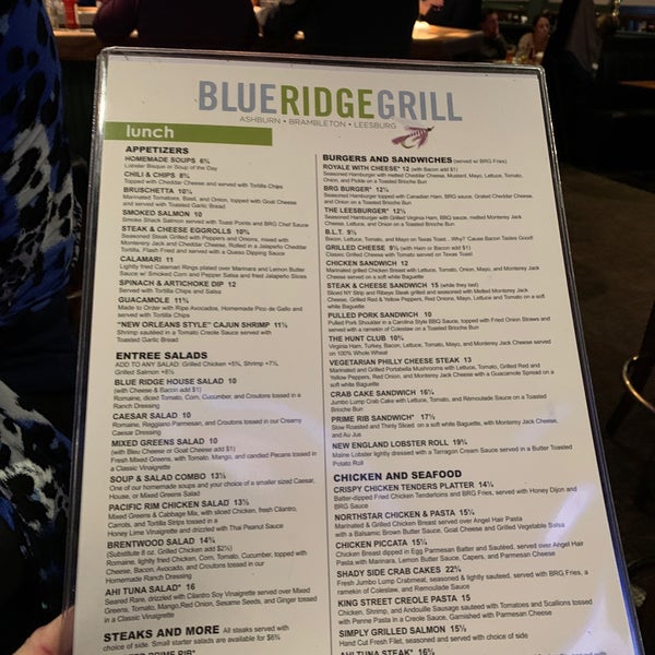 Blue Ridge Grill American Restaurant in Leesburg
