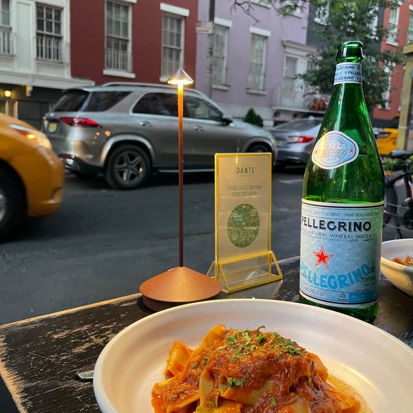 Veal ragu and sidewalk dining. One of the best locations for people watching. New York institution famous for their bar program. Get the cannoli too.