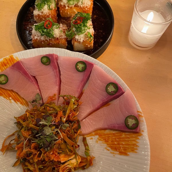 Korean tapas. Top picks: yellow tails, tofu and shrimp & scallion pancake.