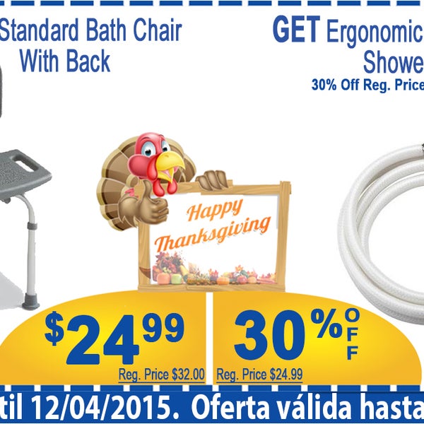 Thanksgiving sale @eppharmacy get 3-in-1 Folding Commode and Get 1 Box of Carex Commode Liners for Free.  Go to www.eppharmacy.com and reserve your item online and pick up in the store later.