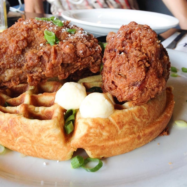Absolutely try the chicken & waffles (with the cornered waffle). If you want a little something extra, try it with the chocolate stout (;