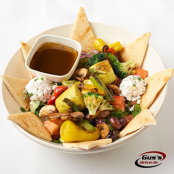 Our #Greek #Veggie #Salad will satisfy any #taste buds without the guilt! #Fresh #Healthy #Delicious @ www.gussdi.com