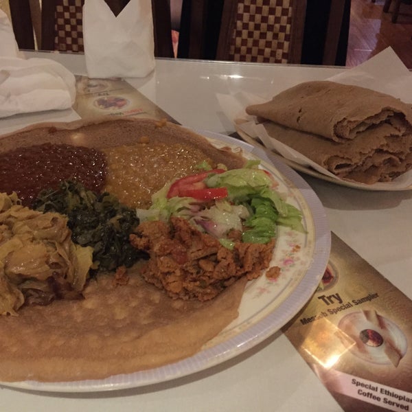 Photo taken at Messob Ethiopian Restaurant by M on 11/11/2015