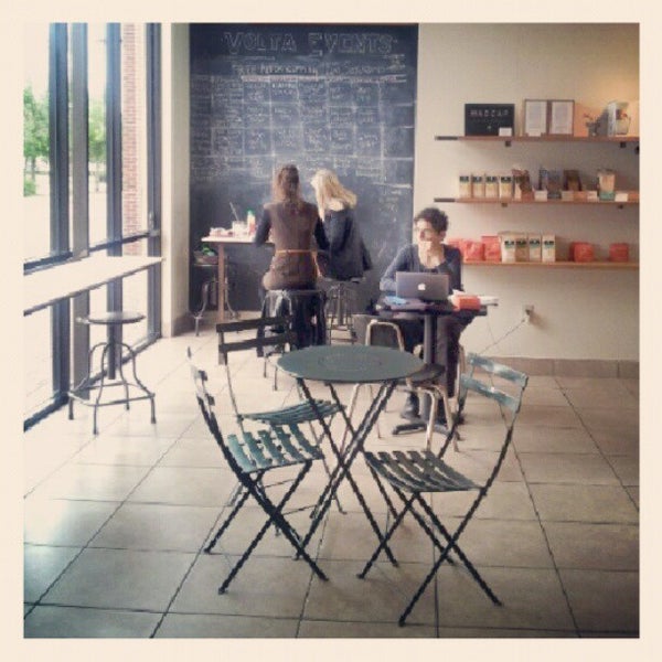 Photo taken at Volta Coffee, Tea &amp; Chocolate by Ansley S. on 10/9/2012