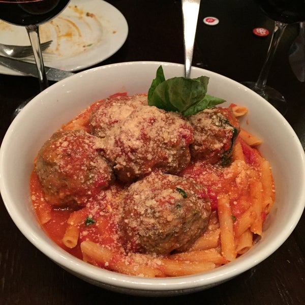 You get a hefty amount of meatballs with the Penne Al Sugo Con Polpette. Meatball and pasta lovers will love this.