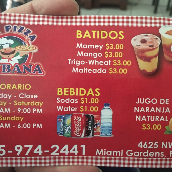 Order PAPA PIZZA CUBANA - Miami Gardens, FL Menu Delivery [Menu