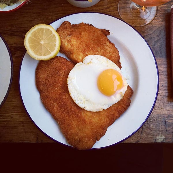 Best Schnitzel I've had outside of Vienna. Very authentic and was a great portion. I added the duck egg. Yum. Also go for the Cherry Spritzer - gorgeous!