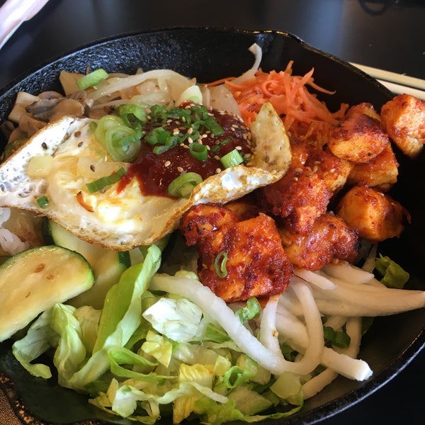 This place is so bomb!!! Bibimbap skillet w/hot chicken is to die for. And their fish tacos are the best ever (I know, random!) if you haven’t been you’re missing out!