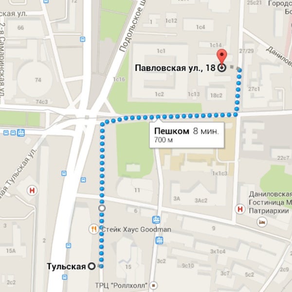 Метро тульская на улице