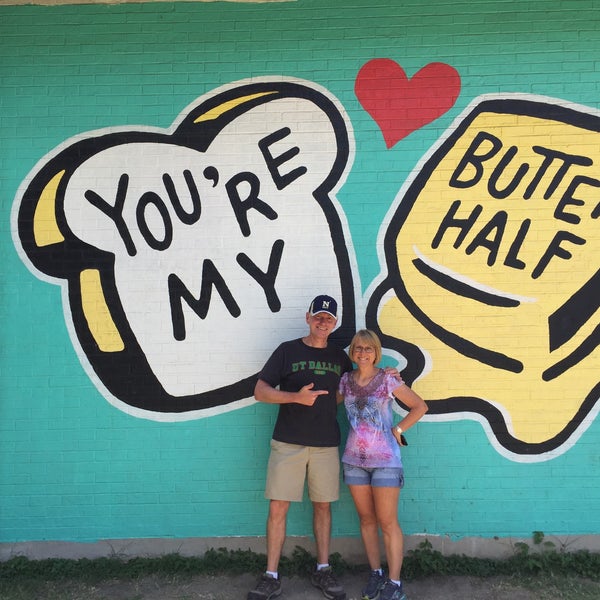 Photo taken at You&#39;re My Butter Half (2013) mural by John Rockwell and the Creative Suitcase team by Jim W. on 7/16/2016