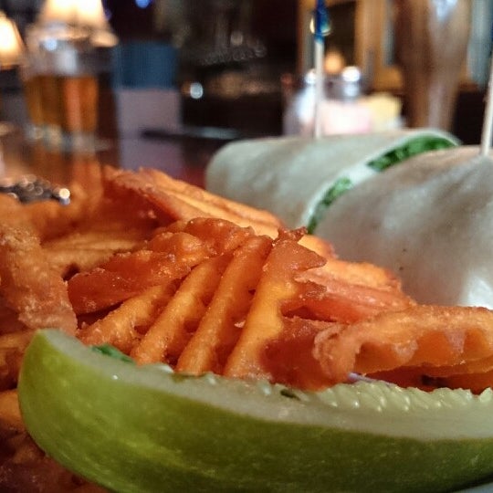 Killer chicken salad sandwich.  Get it as a wrap with the sweet potato fries for bar food nirvana.