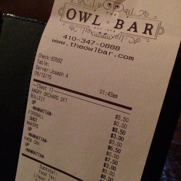 9/12/2015にJeff S.がThe Owl Barで撮った写真