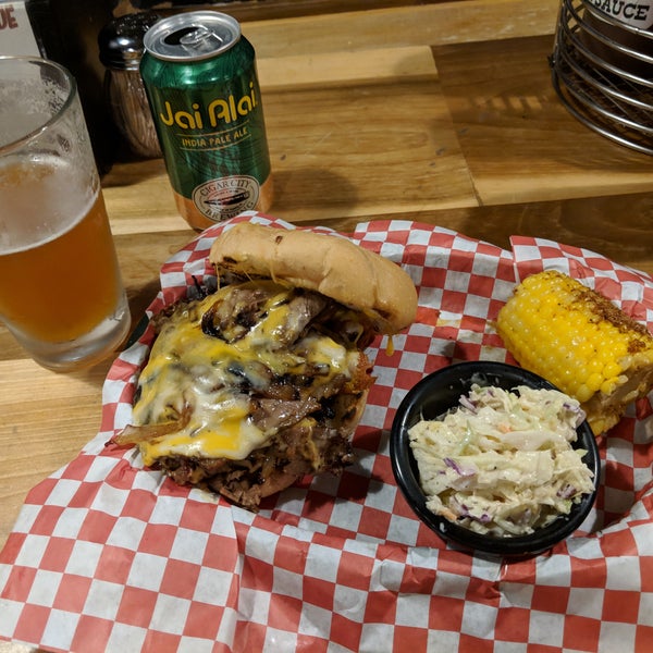 Brisket sandwich was amazing. They have a great selection of craft beers.