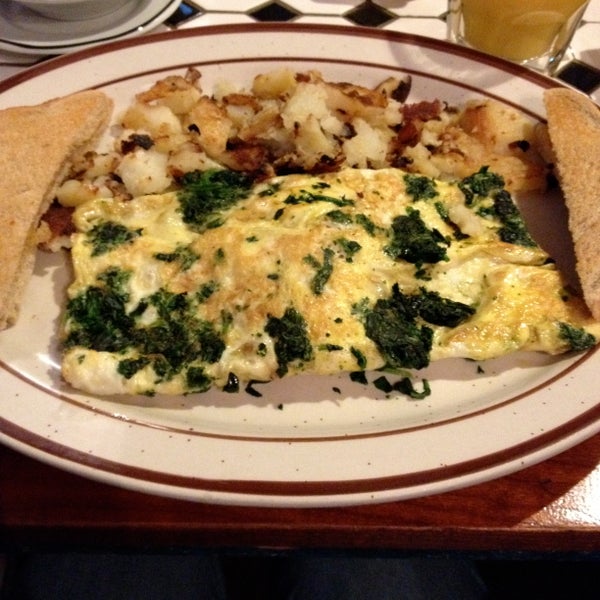I had Feta & Spinach Omelette with Home Fries, & Rye Toast