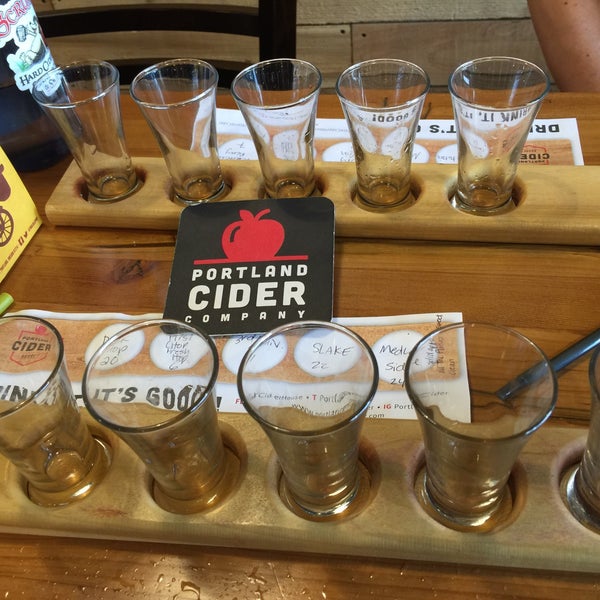 Success! Empty taster trays of delicious cider. Refreshing to try Portland Cider Co. AND other delicious cidery offerings!