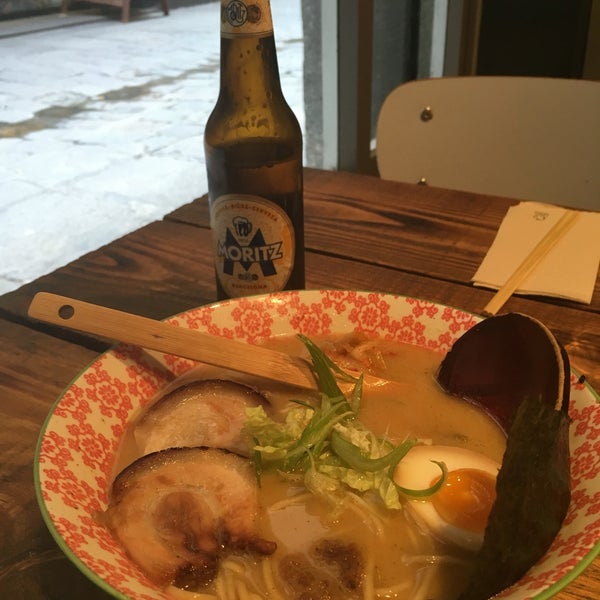 Very good ramen, get the extra garlic and make it spicy! Awesome location! Lively and authentic
