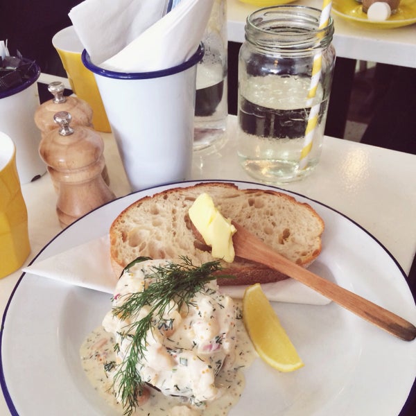 Swedish brunch prawn skagen. Super delicious. I love this café so much. It is so cute I was hyperventilating and nearly in tears.